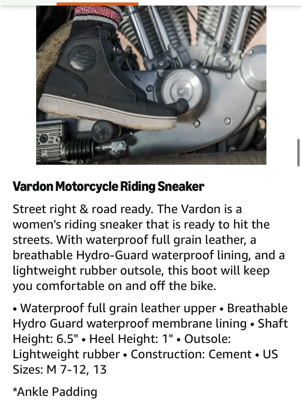 Harley-Davidson Black High-Top Waterproof Boots with Cream Soles